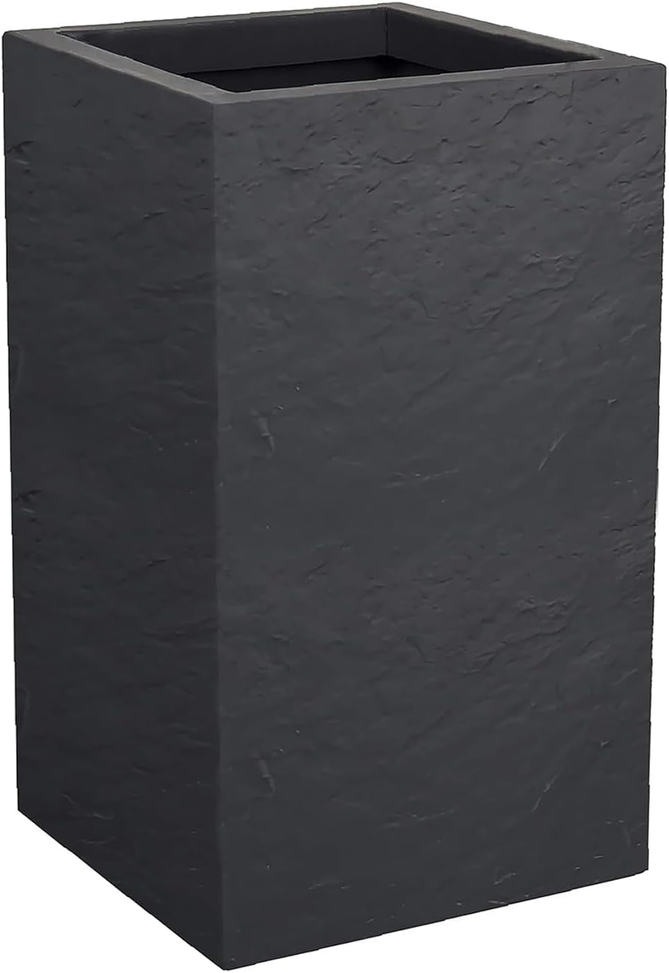 Donica Volcania Up, kwadratowa, wysoka, 36 l, wygląd kamienia, pojedyncza ściana, zbiornik na wodę, 29,5 x 29,5 x 49,5 cm, antracytowoszary