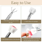 250 Stück Nail Art Schwamm Mit Metallgreifer Gąbka Ombre Pinsel Nailart Nageldesign Zubehör Nagelstudio Zubehör Für DIY Babyboomer Effekte Ombre Gradient Nageldesign