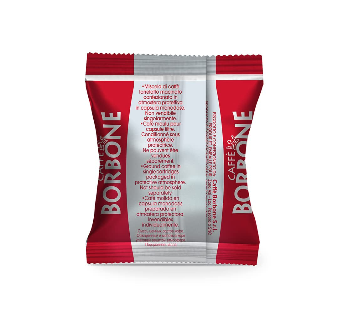 Caffè Borbone Respresso, Rote Kaffeemischung - 50 Kapseln - Kompatybilny z Nespresso®* Haushalts-Espressomaschinen