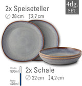 Zestaw stolików Lave w kolorze beżowym firmy Villeroy & Boch, 4 sztuki, ok.