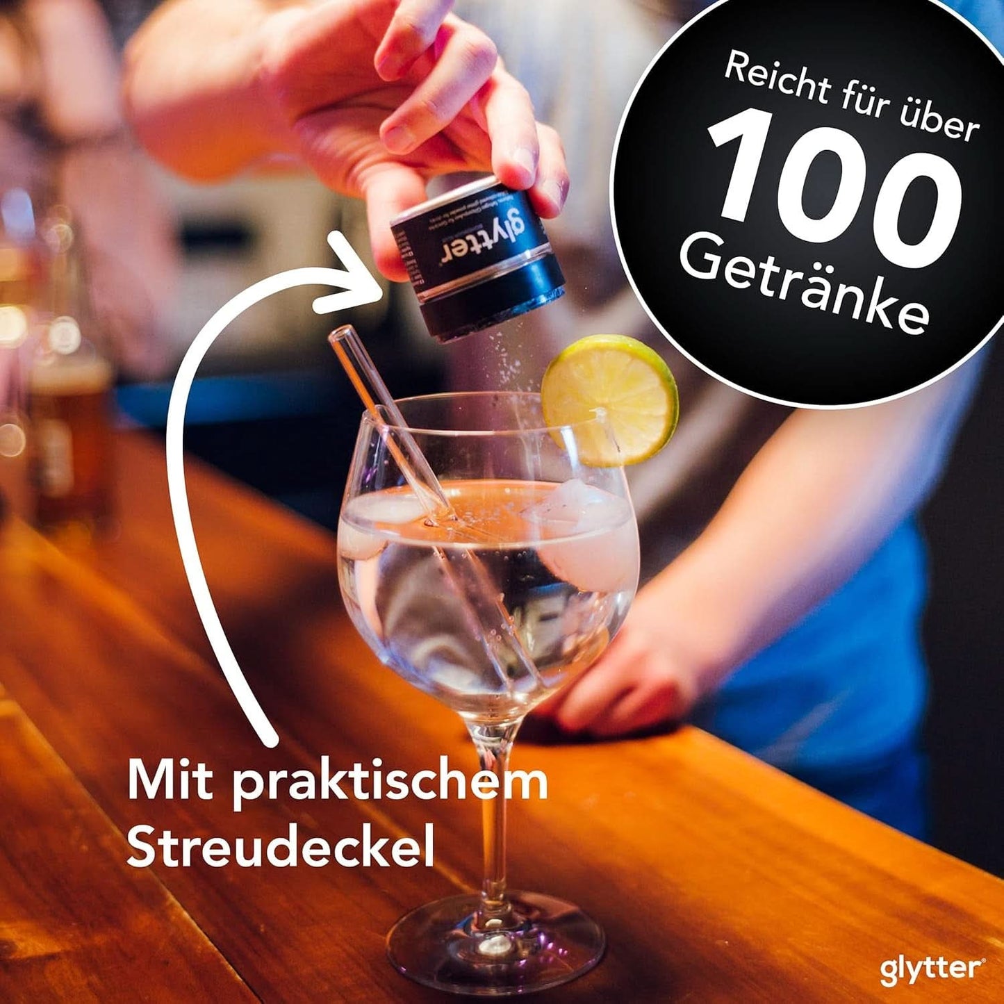 Brokatowy proszek do napojów (srebrny) - Brokat jadalny do napojów, 10 gramów Glitter Naty Shop