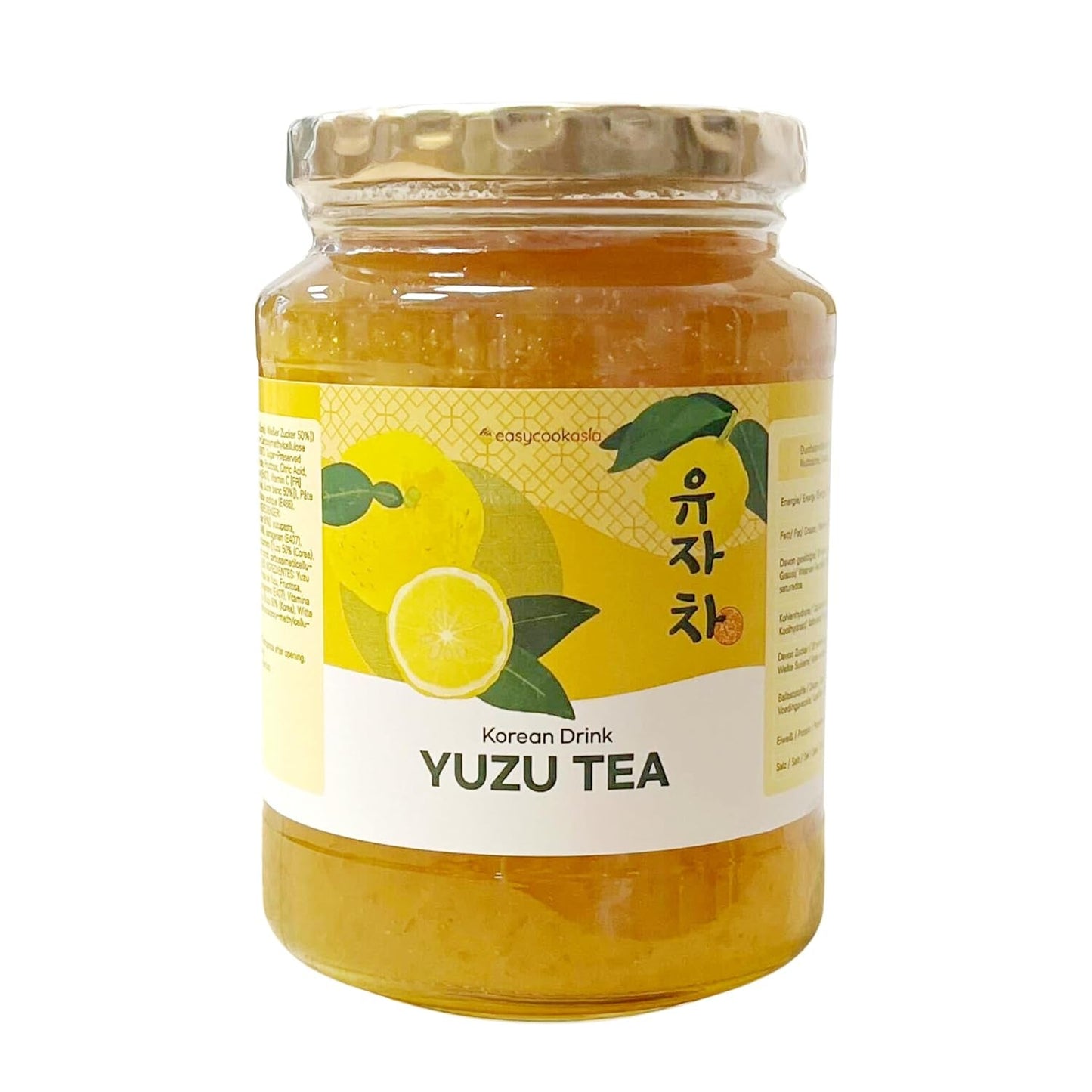 Easycookasia Koreański Napój – Herbata Yuzu | Owocowy, słodki i cytrusowy | Z witaminą C | Do herbaty, lemoniady, koktajli i deserów | Odkryj azjatycką kulturę herbaty (500g)