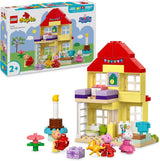 LEGO DUPLO Dom urodzinowy Peppy: kreatywna 3-figurkowa zabawka, zbuduj i przebuduj zabawkowy dom dla 2-latków, chłopców i dziewcząt, rozwija zręczność 10433 Zestawy do budowania Besuche den LEGO-Store Domyślny tytuł