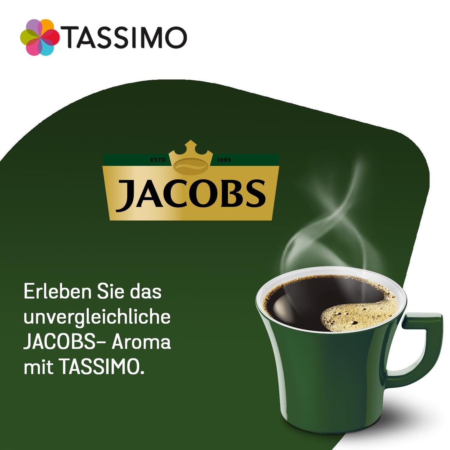 Tassimo Kapseln Jacobs Caffè Crema Classico, 5 x 16 podkładek, 80 Kaffeekapseln