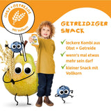 FRECHE FREUNDE Brzoskwinia Jabłko Banan Owies Organiczne puree owocowe ze zbożami w wyciskanej torebce dla niemowląt 6 miesięcy + Wegańskie 6 opakowań (6 x 100 g)