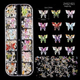Charms do paznokci, 6 Boxen Gold Silber Nagel Charms 3D Gold Bogen Stern Nail Art Dekoration + 6200 Strasssteine ​​​​Bunt Steine ​​AB Perlen Diamanten, 3D Legierung Bow Nail Gems Nagel Deko Für Frauen Nagel (6-A)