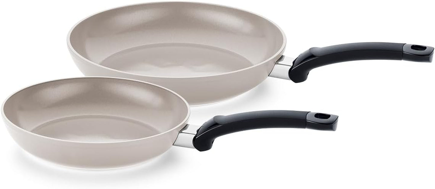 Fissler Ceratal Classic 2-częściowy zestaw, aluminium, z powłoką ceramiczną (24+28 Cm), nieprzywierająca - indukcyjna, szare Garnki i patelnie Naty Shop Set 24+28 Cm