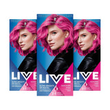 Live Ultra Bright lub Pastel Red Hair Farba 3 szt. Półtrwały kolor utrzymuje się do 15 myć - 092 Pillar Box Red Naty Shop Pastelowa farba do włosów Różowy 3 szt. (1 opakowanie)