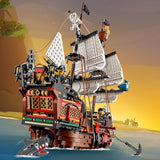 LEGO Creator Zestaw statku pirackiego 3 w 1, zabawka z 3 opcjami budowania, zbuduj piracką tawernę lub wyspę piratów Czaszki, zawiera 3 minifigurki do odgrywania przygód 31109 Zestawy do budowania Besuche den LEGO-Store