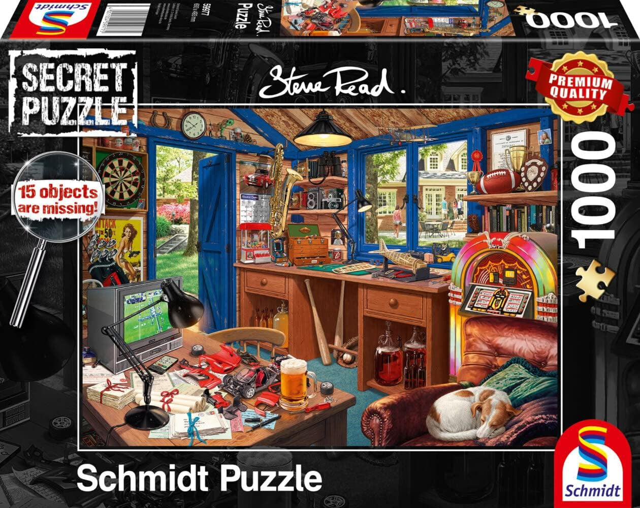 Schmidt Spiele 59977 Sekretne puzzle Warsztat ojca 1000-elementowe puzzle Naty Shop Domyślny tytuł