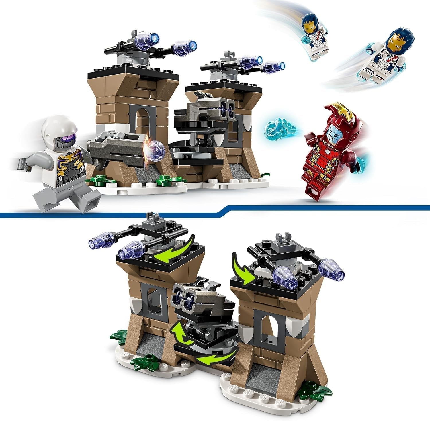LEGO Marvel Iron Man i Iron Legion kontra. Żołnierz Hydra, zabawka do budowania Avengers, kreatywny zestaw dla dzieci i fanów superbohaterów, prezent dla chłopców i dziewcząt w wieku 6 lat 76288 Zestawy konstrukcyjne Besuche w sklepie LEGO