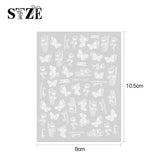 JMEOWIO Nagelsticker Frühlings Weiß Blume 12 Blatt Nail Art Naklejka Selbstklebend Nagelaufkleber Sommer Schmetterling Blumen Blatt Dekoration Nageldesign Zubehör