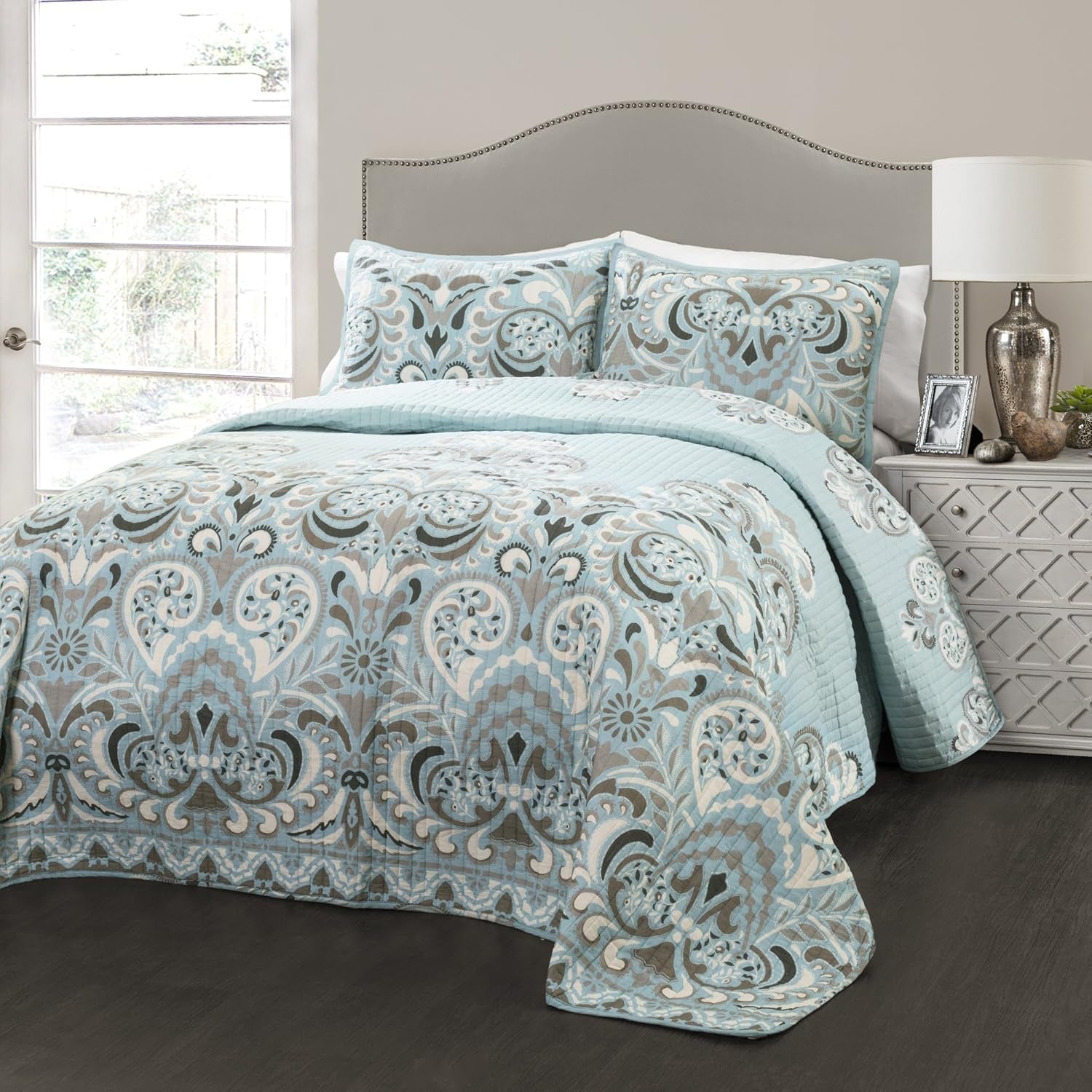Kołdra Lush Decor Clara, bawełna, turkus i mandarynka, kołdry i kołdry Full/Queen Naty Shop King Blue