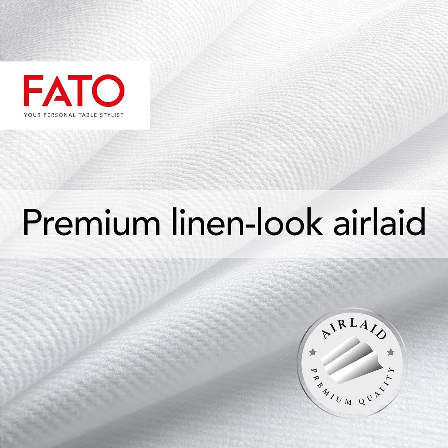 Fato - Suche serwetki papierowe, Airlaid, efekt tkaniny, opakowanie 50 serwetek, rozmiar 40X40 złożone na 4, kolor czarny