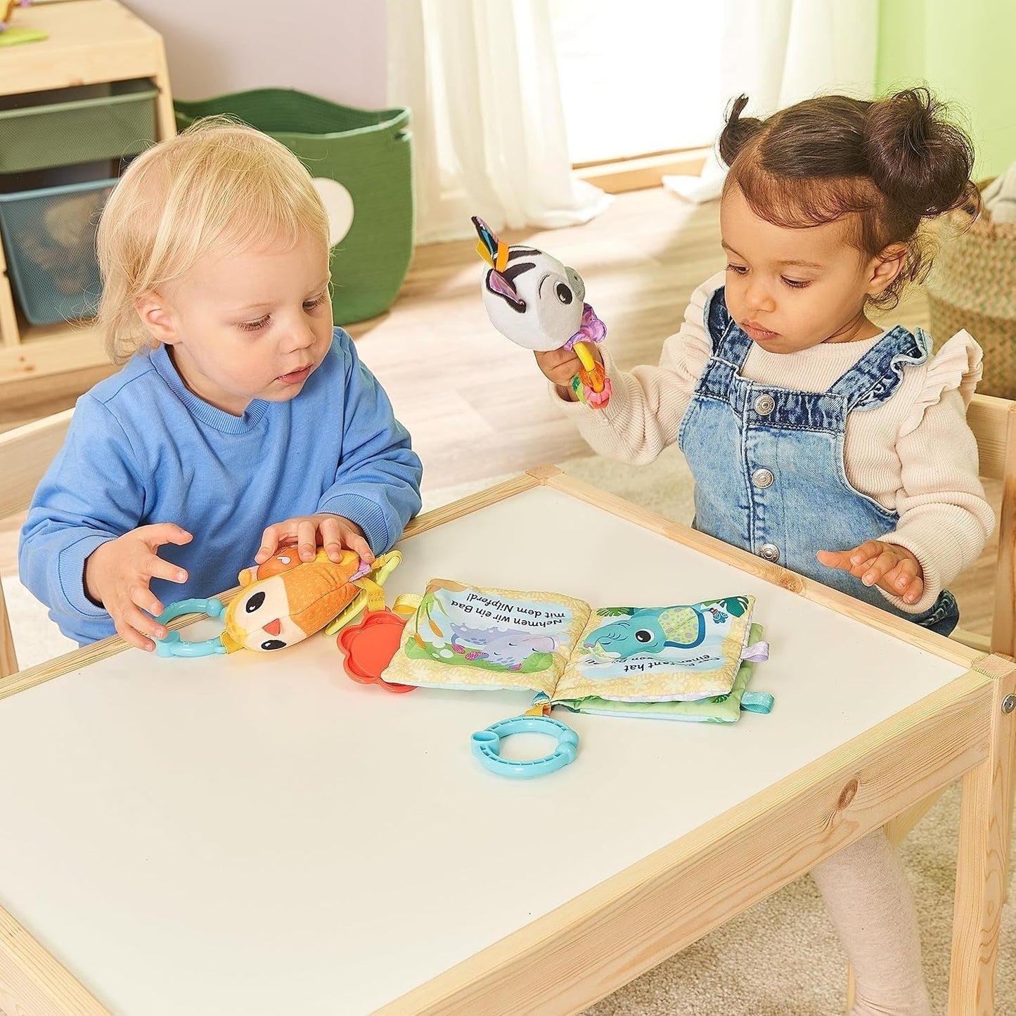 VTech Baby - Zestaw upominkowy dla przyjaciół zwierząt dziecka - Zestaw zabawek z książeczką z tkaniny, śpiewającym ptakiem i grzechotką zebry - dla dzieci w wieku 0-24 miesięcy Naty Shop