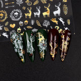 9 Blatt Nagelsticker Weihnachten Nagelaufkleber Selbstklebend Weiß Rentier Schneemann Nail Art Naklejka Dekoration Nageldesign Zubehör