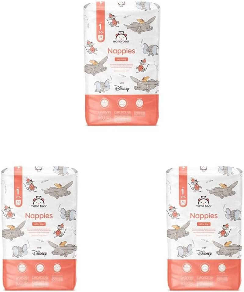 Pieluchy Mama Bear Disney Ultra Dry rozmiar 4 (8-14 kg), białe, 84 sztuki (1 opakowanie)