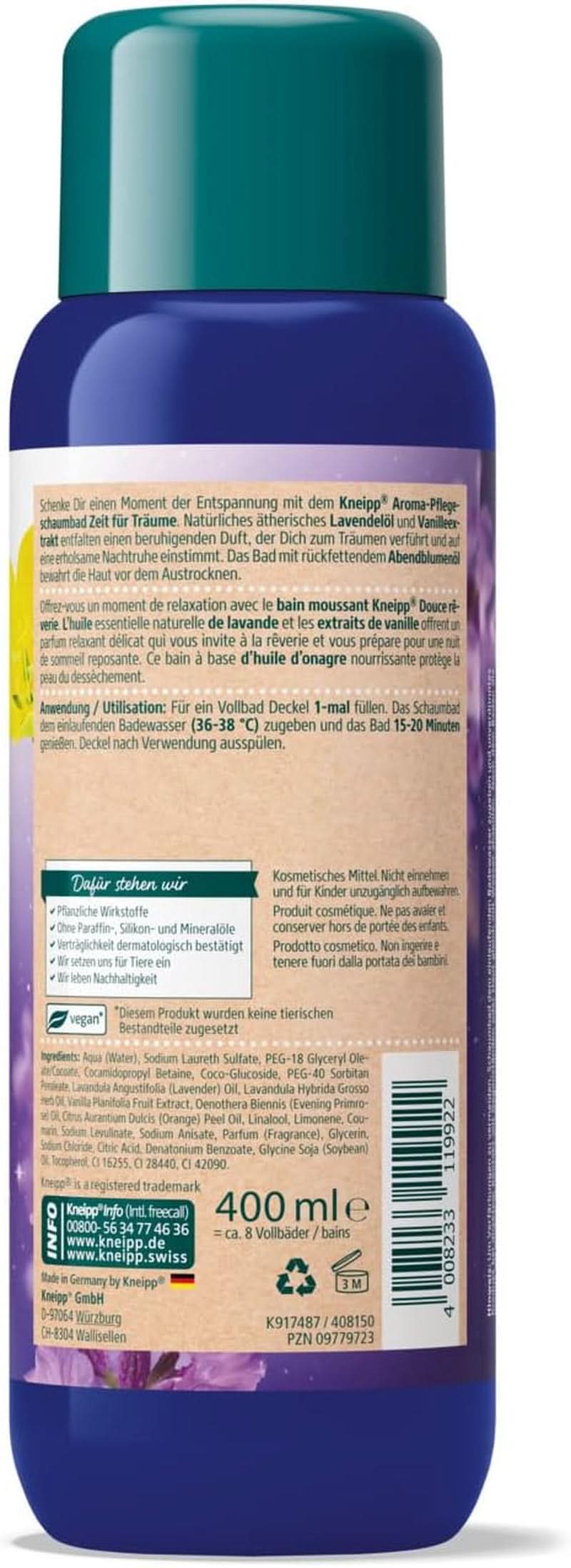 Kneipp Aromat, dodatek do kąpieli lawenda i wanilia, 400 ml Prysznic i kąpiel Naty Shop