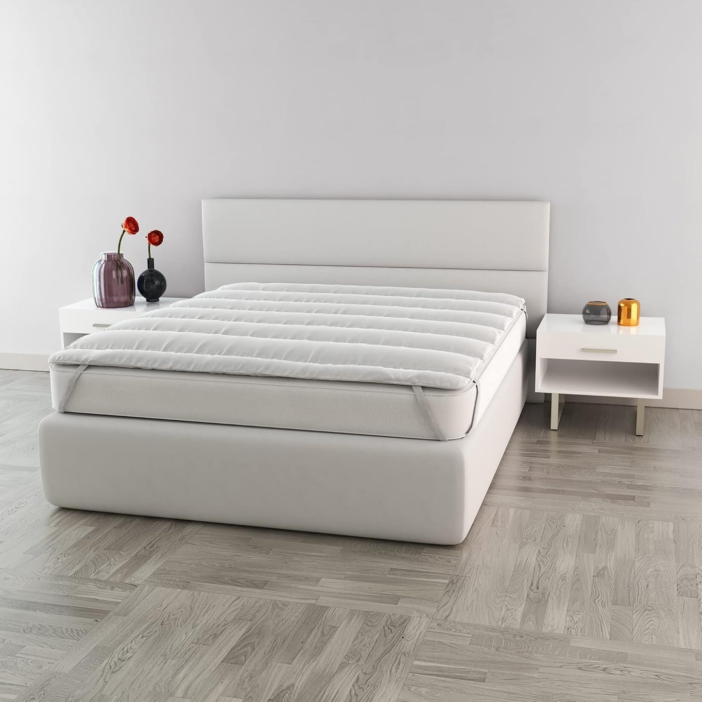 Włoska pościel elegancka pikowana nakładka, biała, podwójne kołdry i kołdry Naty Shop 160X195