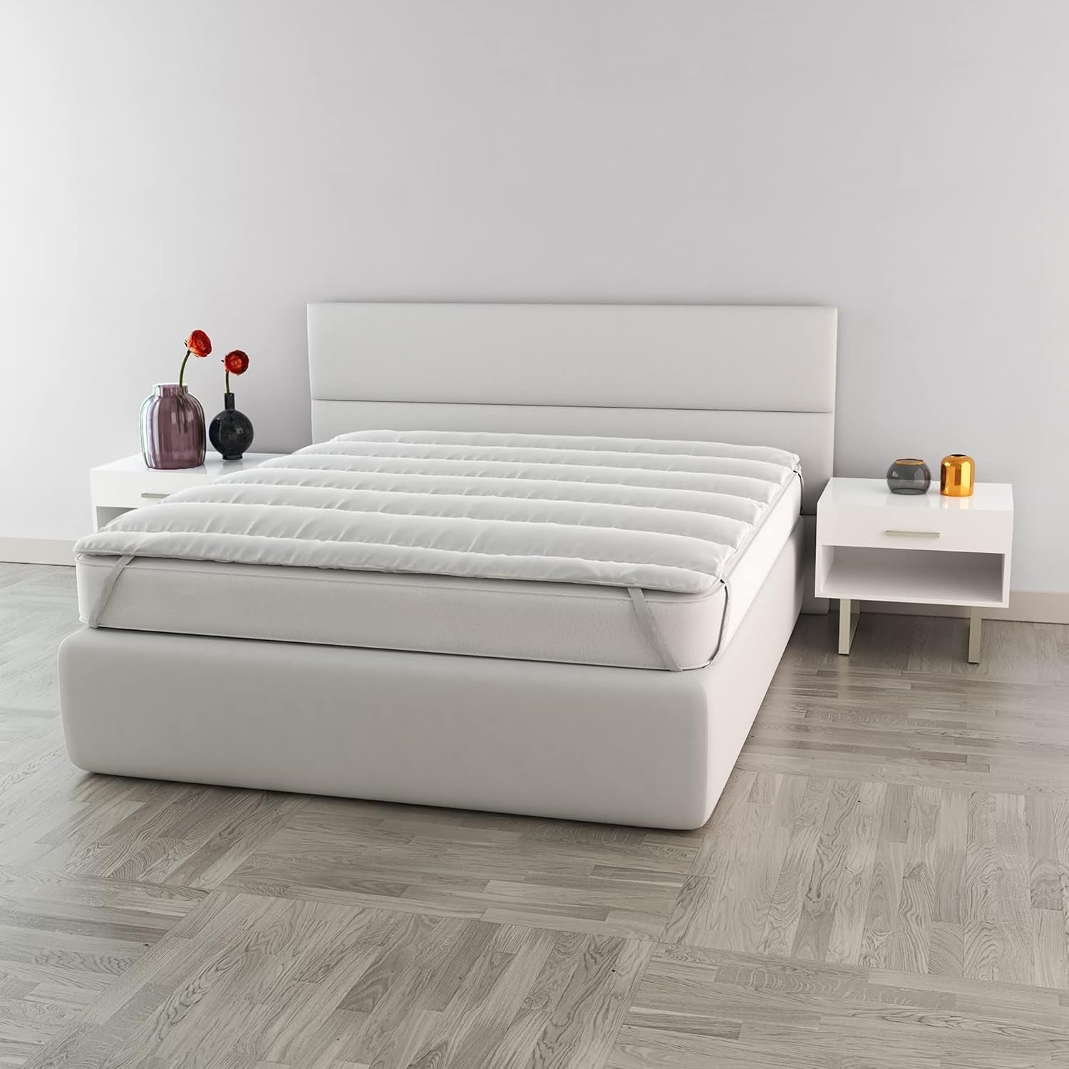 Włoska pościel elegancka pikowana nakładka, biała, podwójne kołdry i kołdry Naty Shop 160X195