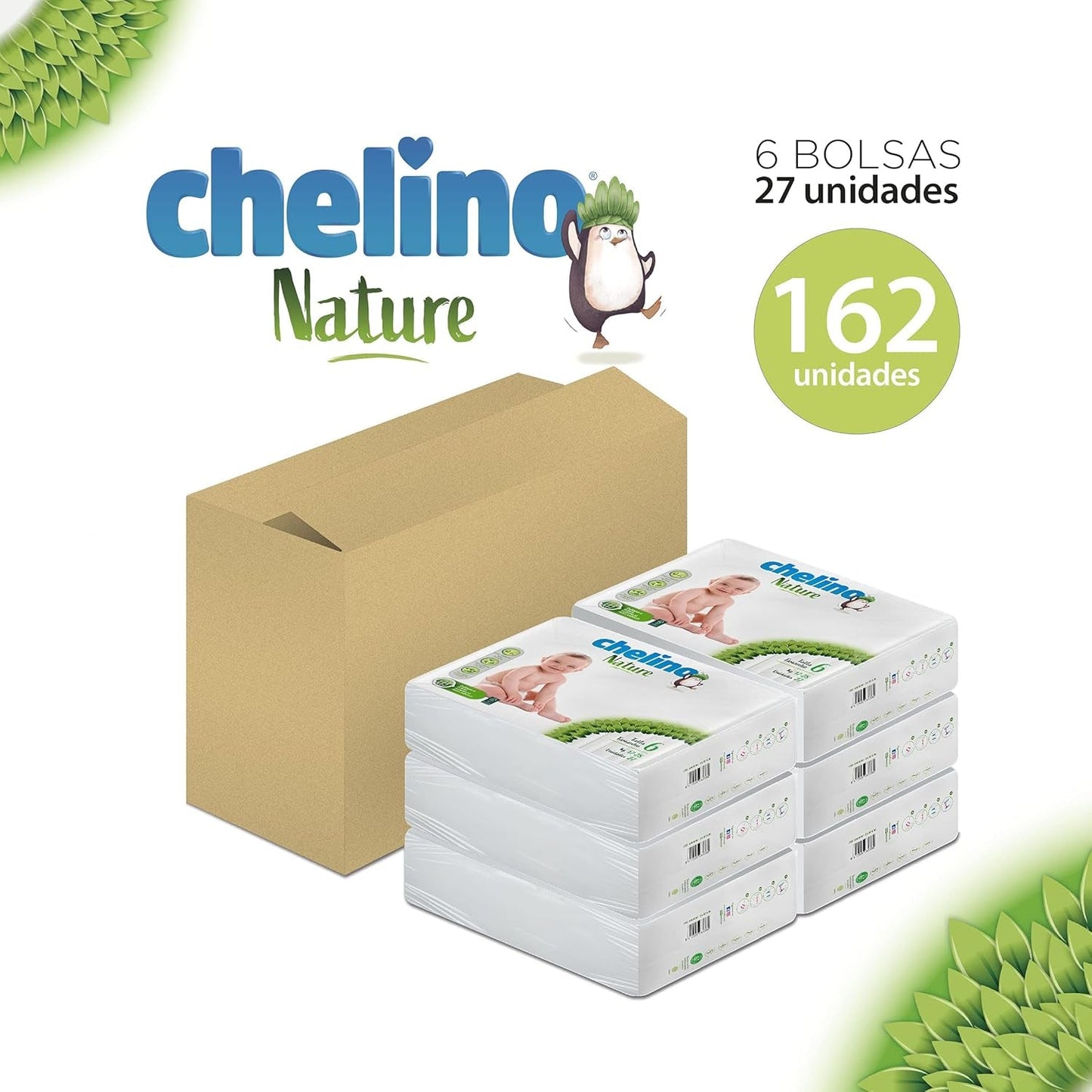 Pieluszka niemowlęca Nature, rozmiar 6 (17-28 kg), 162 pieluchy