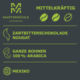 Martermühle Mexiko Bio Espressobohnen entkoffeiniert 1kg mittelkräftig I Arabica I Smak: Nugat, Zartbitterschokolade I Ganze Bio Espresso-Bohnen schonend geröstet, säurearm