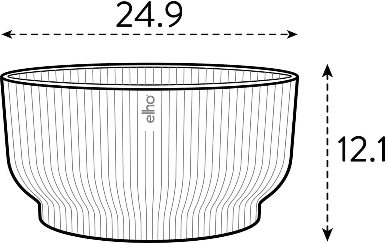elho Vibes Fold Bowl 25 - Doniczki do wnętrz - 100% plastiku pochodzącego z recyklingu - Ø 24,9 x wys. 12,1 cm - Zielony/Ferngrün