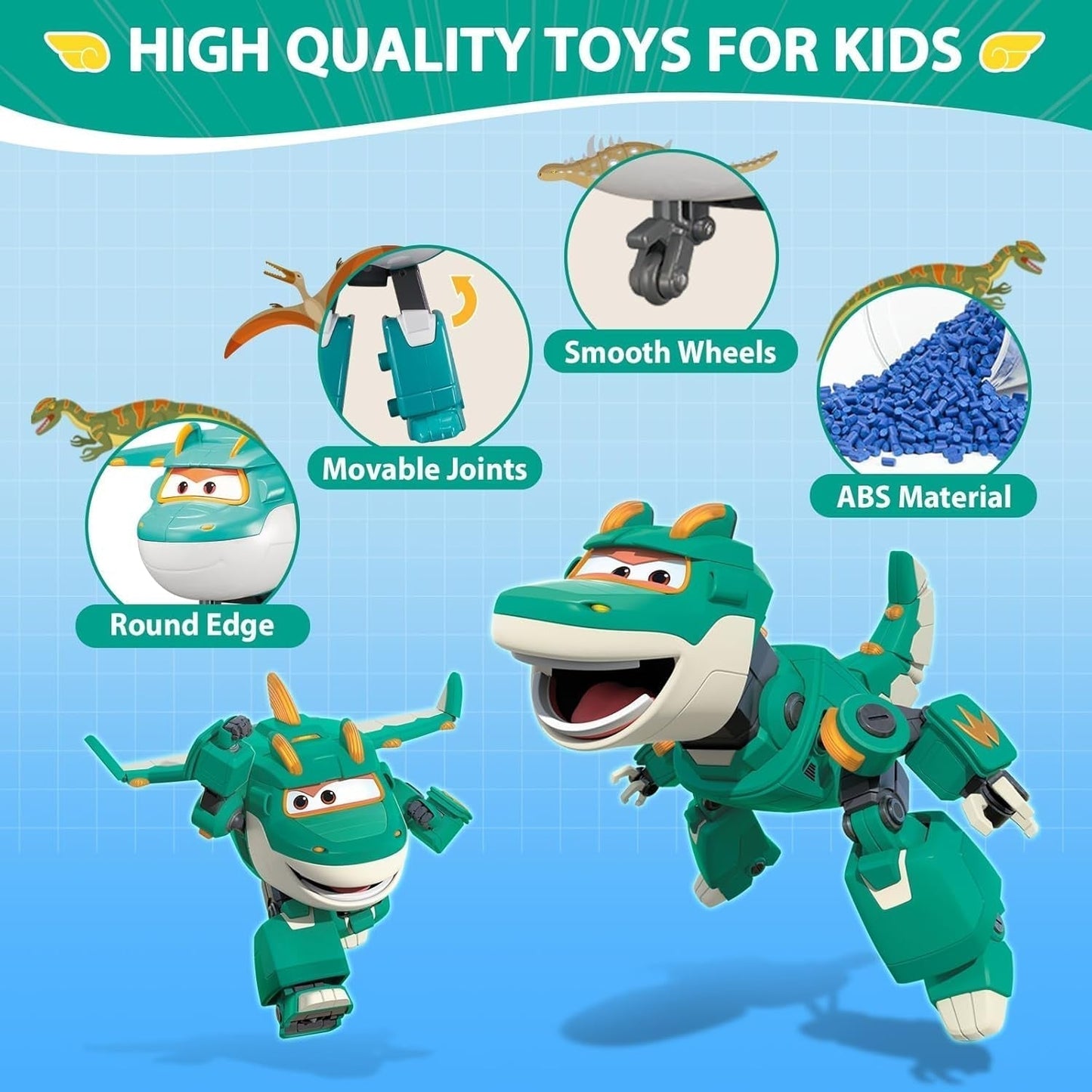 Super Wings 5" Transformujące postacie Zestaw 2 sztuk Transformujący doładowany Jett + Tino Transformator Zabawka dla chłopców i dziewcząt w wieku od 3 lat Czerwone figurki Naty Shop