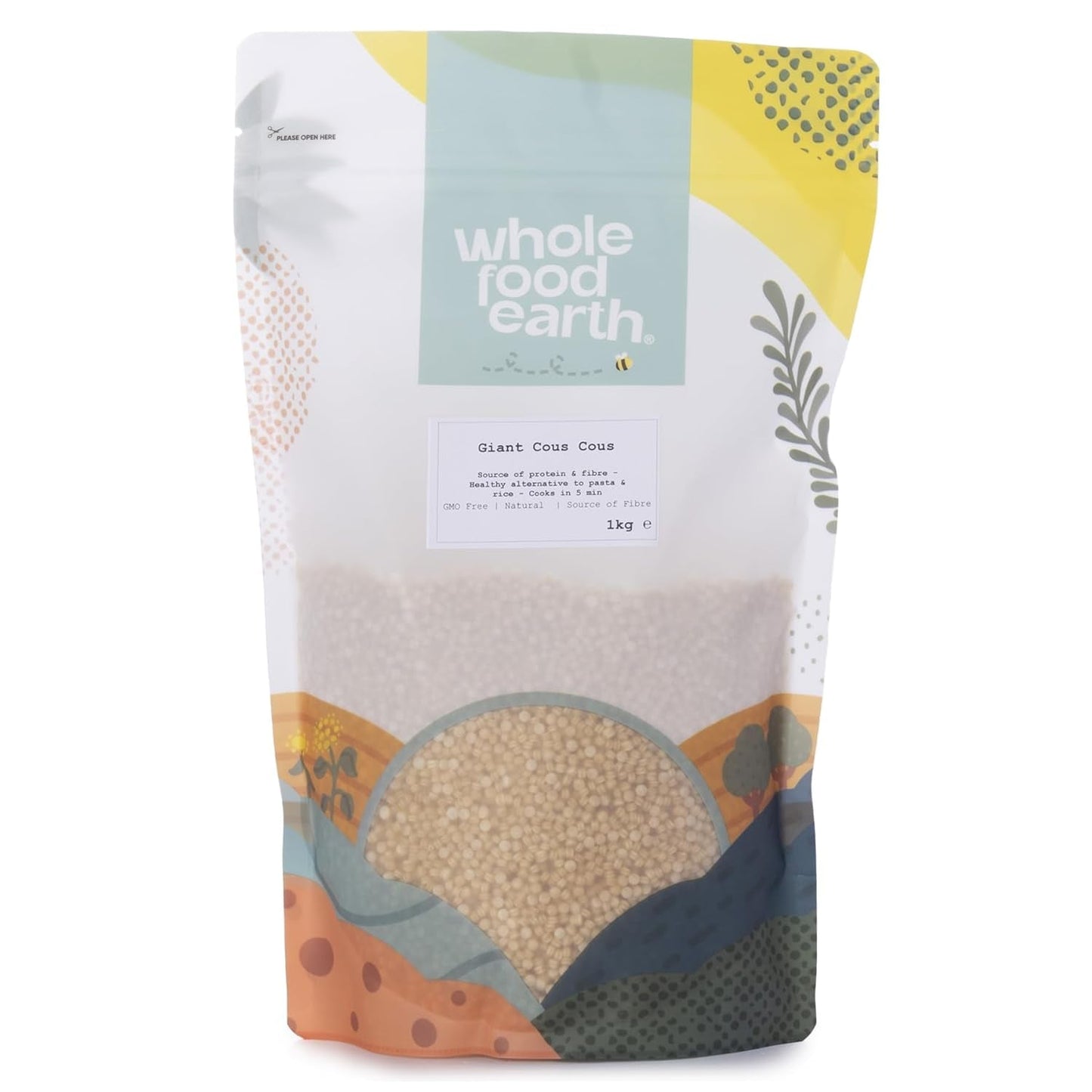 Kuskus ziemny pełnoziarnisty 1kg | Bez GMO | Naturalne | Źródło błonnika