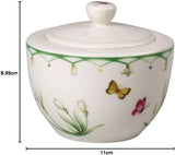 Villeroy & Boch – Kolorowa Wiosenna Zuckerdose 300 Ml Weiß/Bunt, Spülmaschinenfest, Mikrowellensicher, Dose Frühling, Deko Ostern, Oster Deko, Frischhaltedose, Vorratsdose, Premium Porzellan