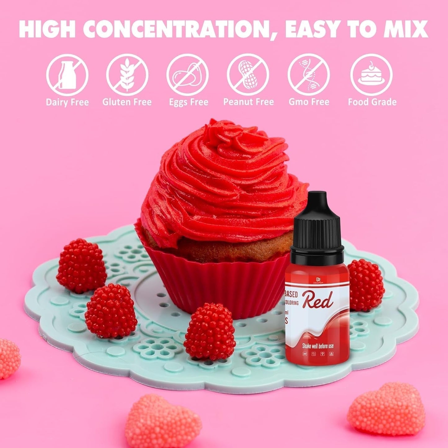 Fettlösliche Lebensmittelfarbe Für Schokolade - 60Ml Ölbasis Lebensmittelfarben Für Fondant, Torten Dekoration, Backen - Flüssige Barwnik spożywczy Für Kakaobutter, Buttercream, Kuchen (Schwarz) Naty Shop