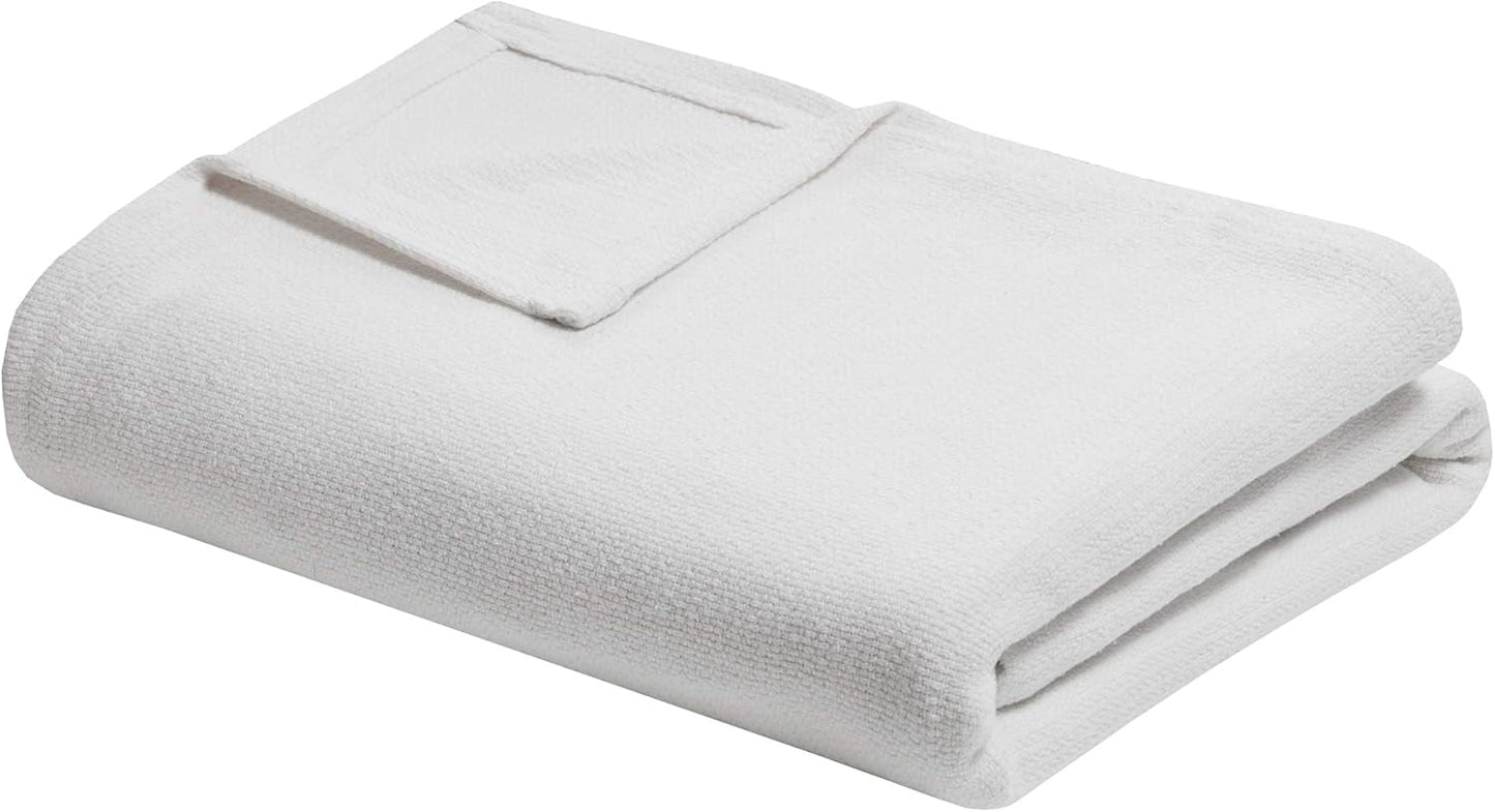 Madison Park Koc bawełniany Freshspun wiklinowy Twin Szare Łóżka i koce Madison Park Cream Color Twin