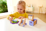 Hape Baby Room - drewniany zestaw do pokoju lalek, mebelki dla lalek, akcesoria do domku dla lalek dla maluchów, miniaturowy pokój dziecięcy z huśtawką i akcesoriami, 3-letnie odgrywanie ról