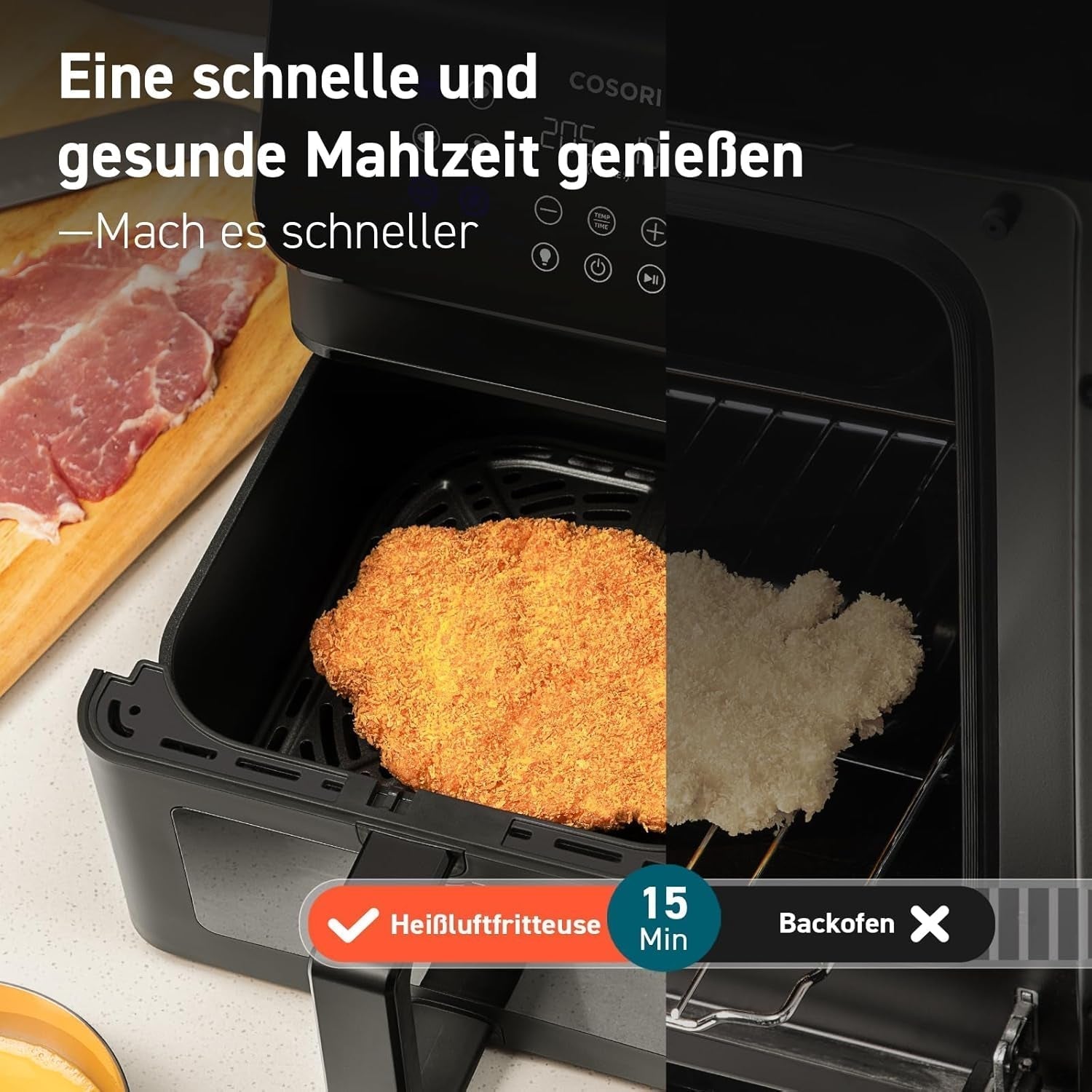 COSORI Frytownica na gorące powietrze Airfryer, frytownica 12 w 1 XXL 6,2 l, frytkownica na gorące powietrze z okienkiem i przypomnieniem o mieszaniu, 80 przepisów AGD Naty Shop