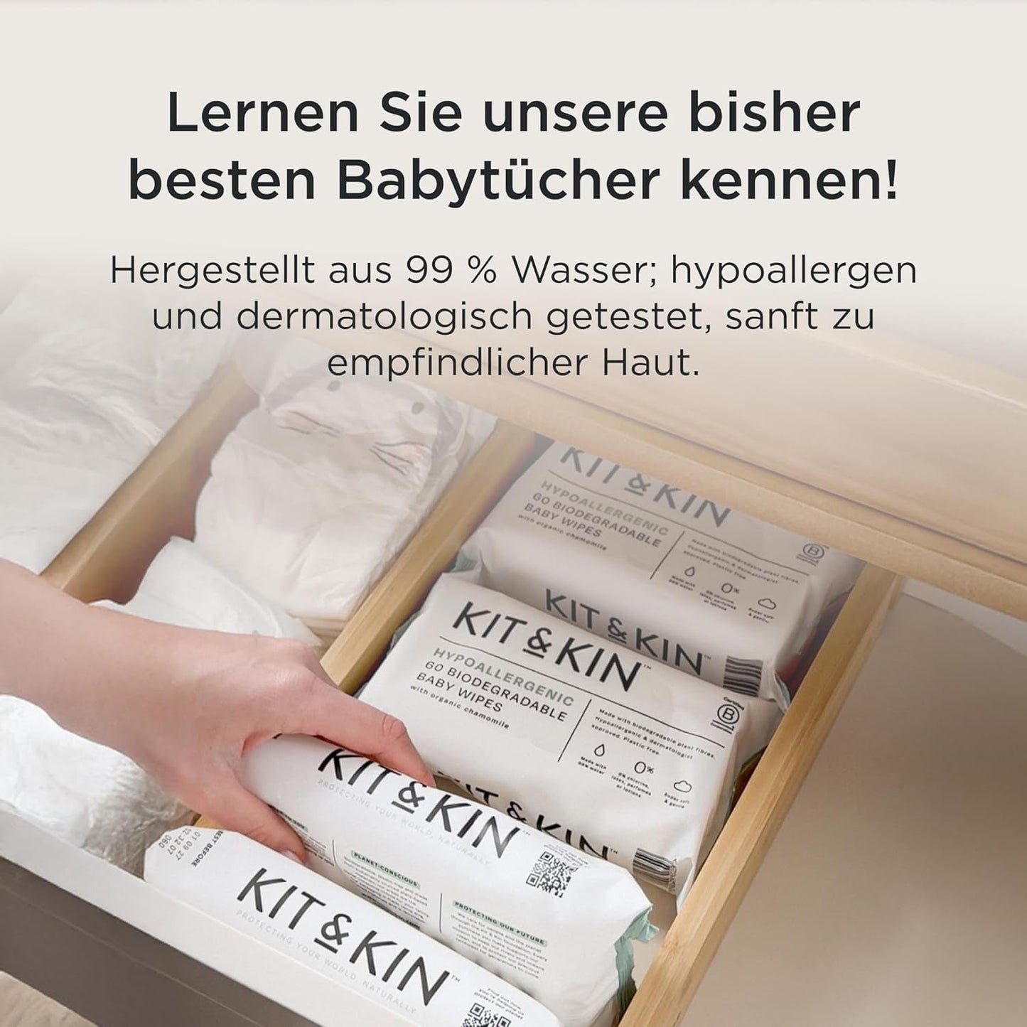 Pieluchy Kit & Kin Premium, rozmiar 4 (9-14 kg), 128 sztuk, na bazie roślin i hipoalergiczne, niezawodna ochrona przed wyciekami, wegańskie i wolne od okrucieństwa