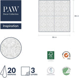PAW - Serwetki 3-warstwowe (33 x 33 cm) I 20 sztuk I Idealne na Urodziny, Przyjęcia, Wesela, Komunie i Święta I Kolorowe Serwetki Papierowe - Specjalne Okazje, Ozdoby I Inspiracja Klasyczna (Złota)