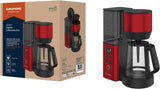 Cyfrowy ekspres do kawy z filtrem GRUNDIG KM8440, czerwony, 1000 W, 1,25 litra