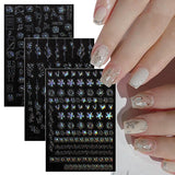 Jmeowio Nagelsticker Aurora Geometrysch 12 Blatt Nail Art Naklejka Selbstklebend Nagelaufkleber Bunt Dekoration Nageldesign Zubehör
