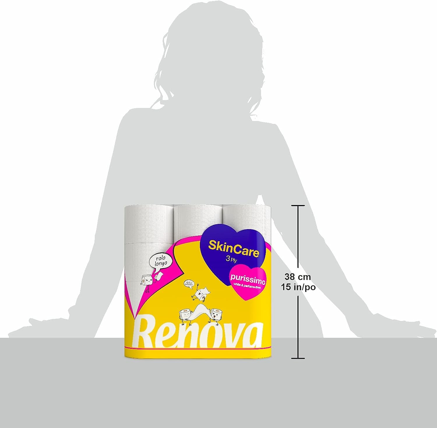 Papier toaletowy Renova Skincare Purissimo, 12 rolek, biały