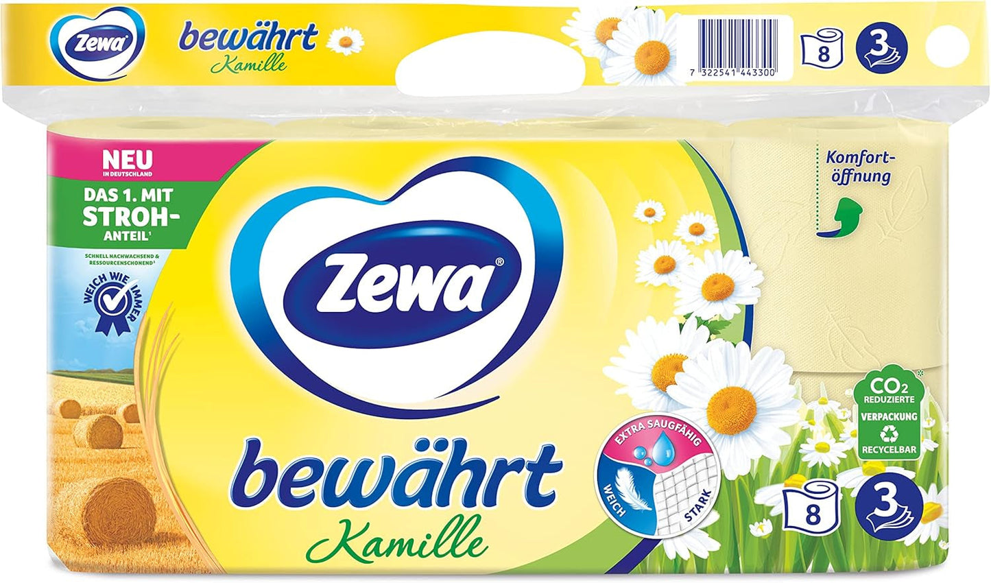 Zewa Sprawdzony Rumiankowy Papier Toaletowy Ze Słomką 7X 8 Rolek