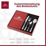 Gerlach 1760 Zestaw Tunea, Sztućce ze stali nierdzewnej, 24 szt., 6 osób Kuchnia Naty Shop
