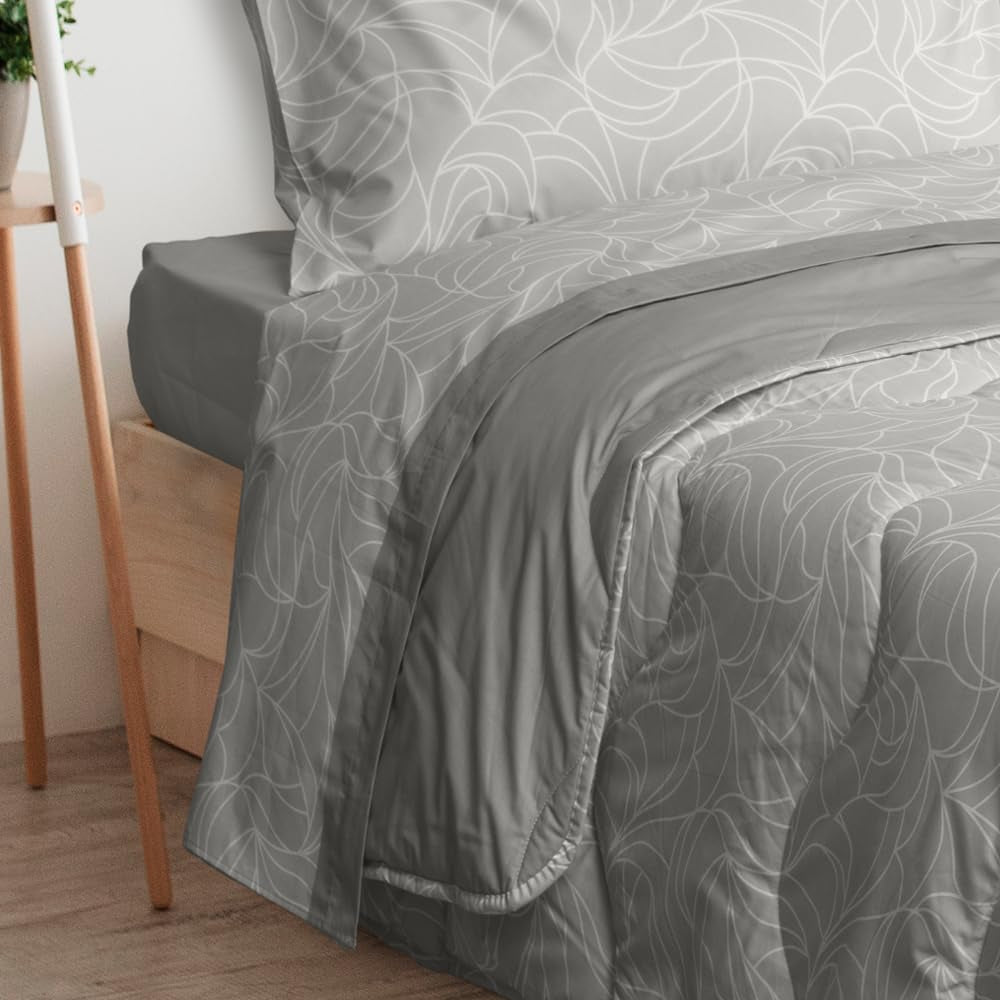 Poszwa na kołdrę Foppapedretti Notte & Natura Pearl Wave na łóżko podwójne, poszewka 100% bawełna, wyprodukowana we Włoszech. Kołdry i kołdry Naty Shop