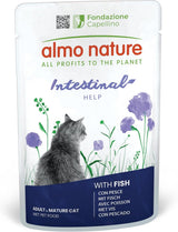 Almo Nature Functional - Intestinal Help - Mokra karma dla dorosłych i dojrzałych kotów z wrażliwymi jelitami - z rybami - wspiera mikrobiom - 70 g (opakowanie 30 szt.)