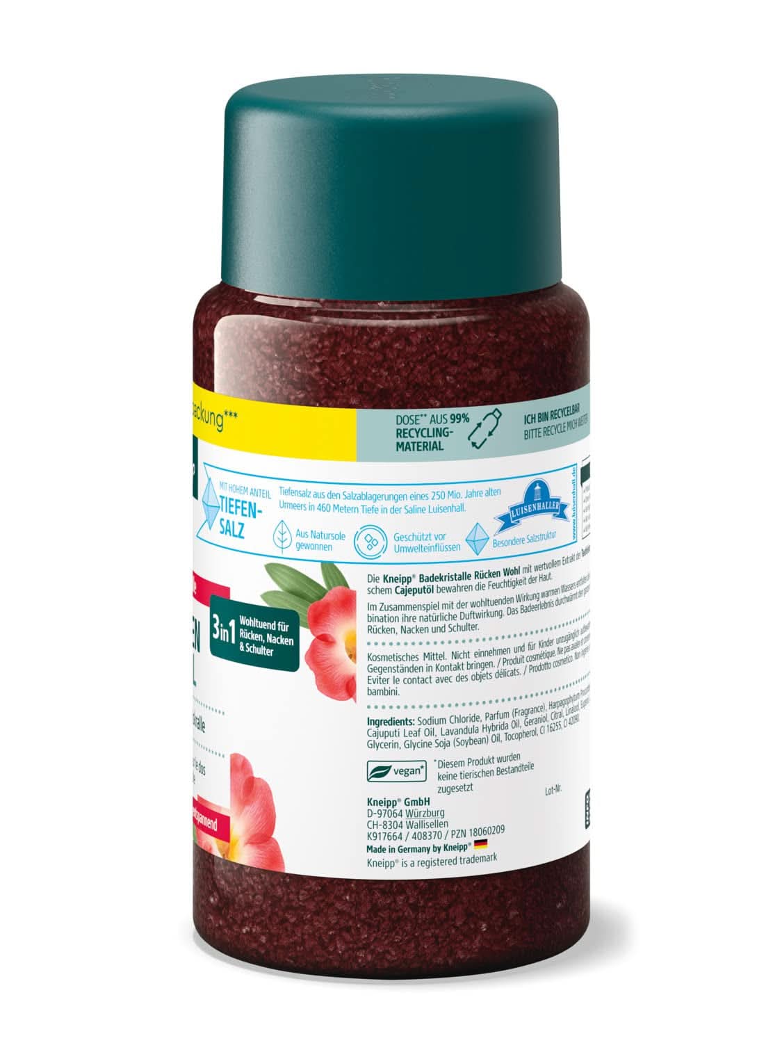 Kneipp Sól do kąpieli z ekstraktem z diabelskiego pazura - Naturalna sól Luisenhall oraz olejki eteryczne z lawendy i kajeputu na szyję i ramiona - 600G Prysznic i kąpiel Naty Shop