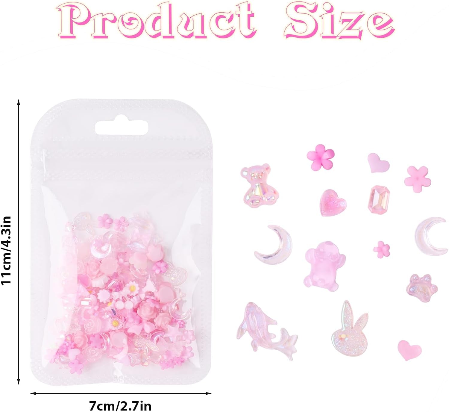 100 szt. Kokardki do paznokci Y2K 3D Żywica Kamelia Kwiatowe zawieszki do paznokci Kawaii Cyrkonie Ozdoby do paznokci, wzory, akcesoria do rękodzieła DIY (różowy)