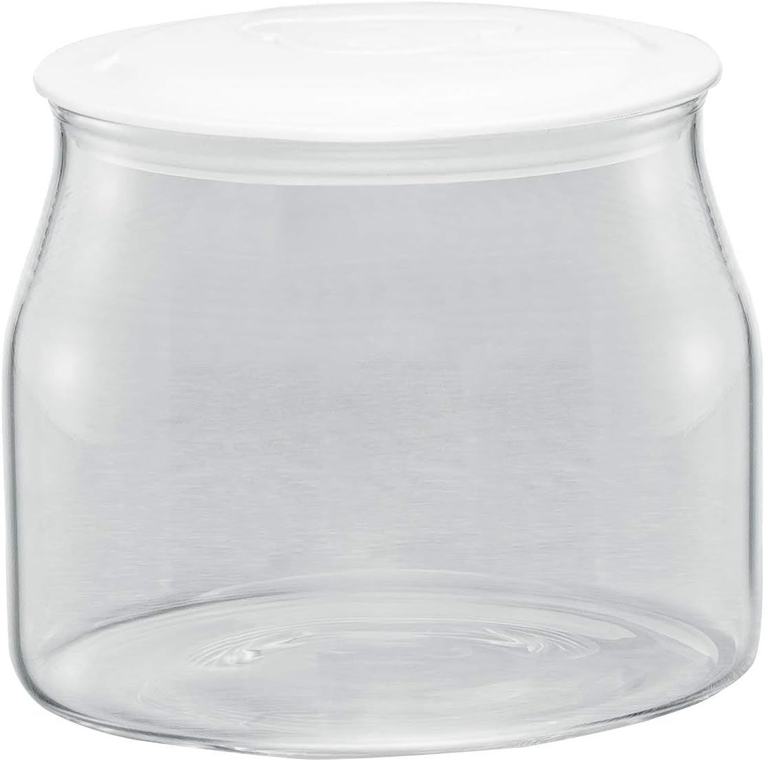 Rommelsbacher JG 1 Wymienny słoik do urządzenia do przygotowywania jogurtów i serków śmietankowych JG 80-1,2 litra z pokrywką (2 sztuki) Naty Shop Pudełka do przechowywania żywności Przezroczysty/biały 1 sztuka (1 opakowanie)
