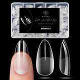 Modelones Tipsy 510 sztuk - Zestaw Tipsów Full Cover, Zestaw Tips Żelowych, Tipsy z żywicy PMMA do polerowania, Sztuczne paznokcie do klejenia na Nail Art DIY, Short Squoval