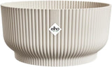 elho Vibes Fold Bowl 25 - Doniczki do wnętrz - 100% plastiku pochodzącego z recyklingu - Ø 24,9 x wys. 12,1 cm - Biały/biały len