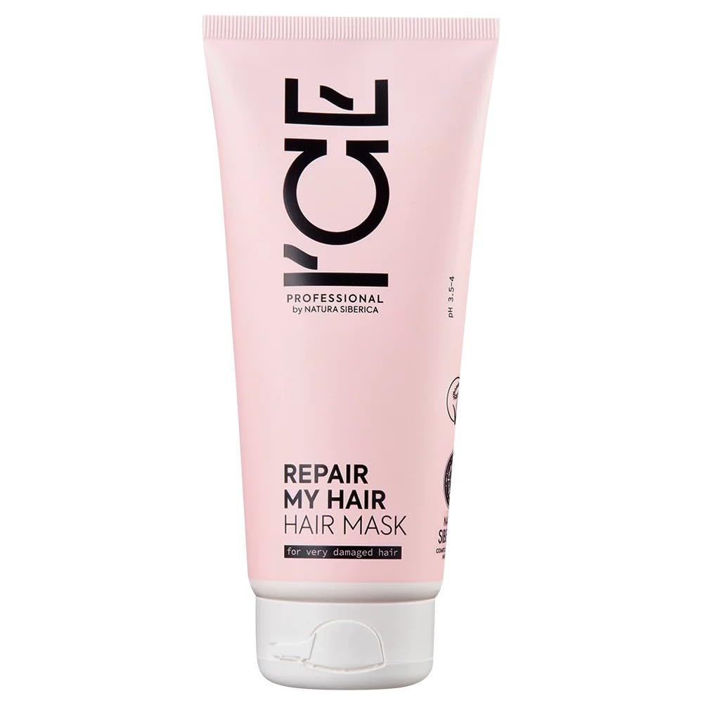 ICE Professional by Natura Siberica Repair My Hair Mask - Intensywnie regenerująca maska do włosów zniszczonych - Z cedrem syberyjskim i PRO-keratyną - 200 ml Naty Shop Koloryzująca maska do włosów 200 ml (1 opakowanie)