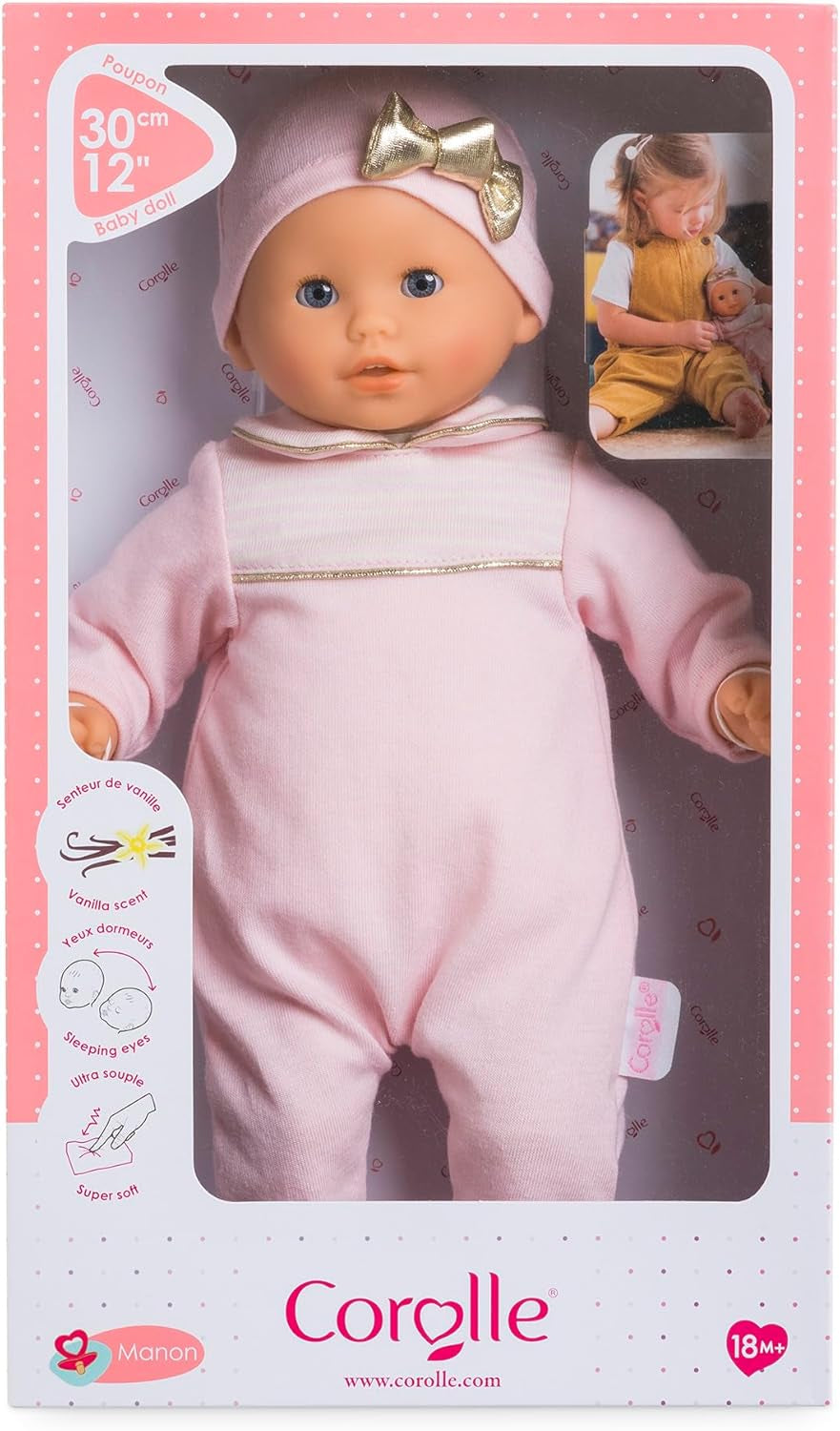 Corolle 9000100270 - Mon Premier Poupon Calin Manon Francuska lalka z talizmanem i zapachem wanilii